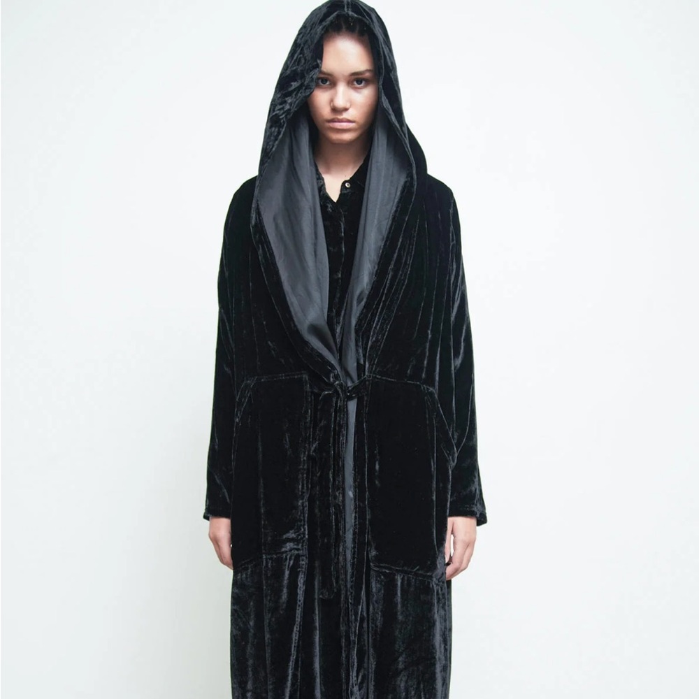 Nicholas K Long Gray Duster Coat, M - Picture 6 of 8